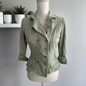 WHITE HOUSE BLACK MARKET WHBM Light Green Jacket Blazer Size 4